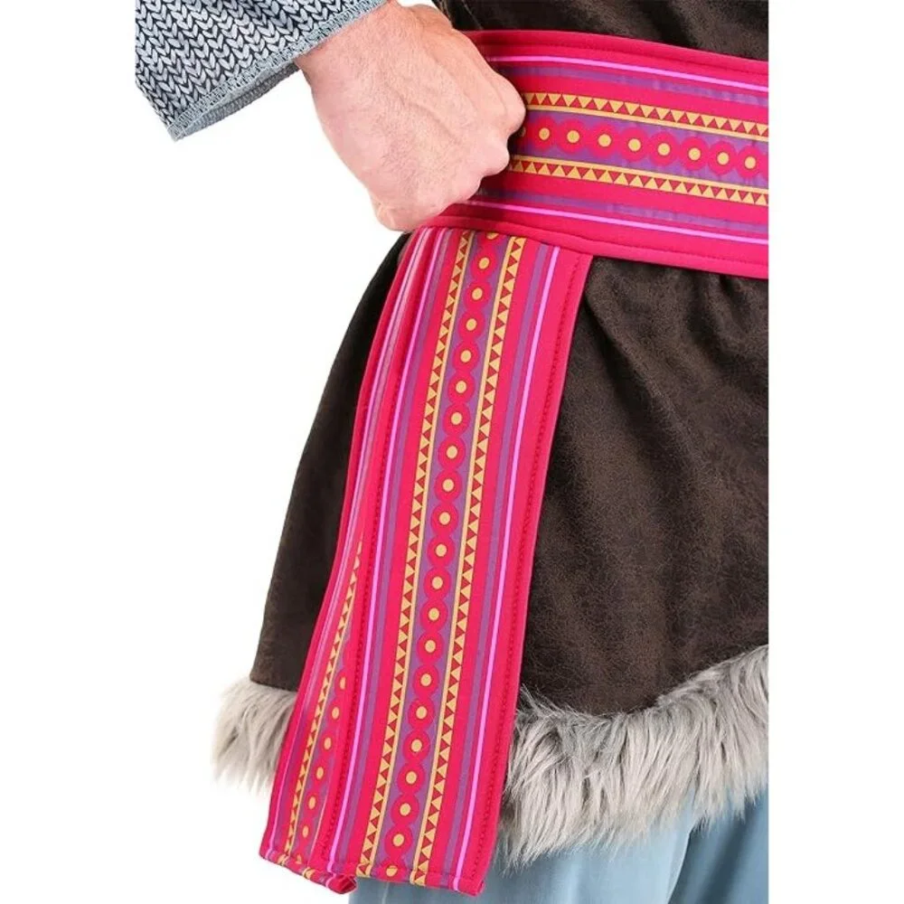 Disguise Men's Brown Faux Fur Trimmed Poncho with Pink Striped Sasha